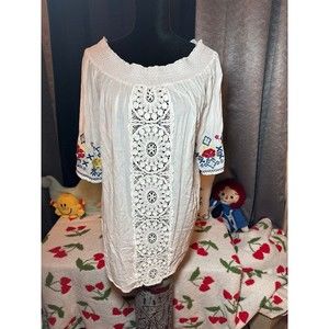 Blue Island Embroidered Swim coverup